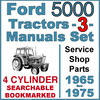 Thumbnail Ford 5000 4 Cylinder Tractor SERVICE & SHOP & PARTS -3- Manuals 1965-75 - DOWNLOAD Thumbnail Ford 5000 4 Cylinder Tractor SERVICE & SHOP & PARTS -3- Manuals 1965-75 - DOWNLOAD