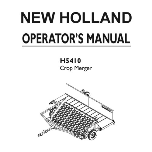 Product picture New Holland H5410 Crop Merger Operator Owner User Manual - DOWNLOAD