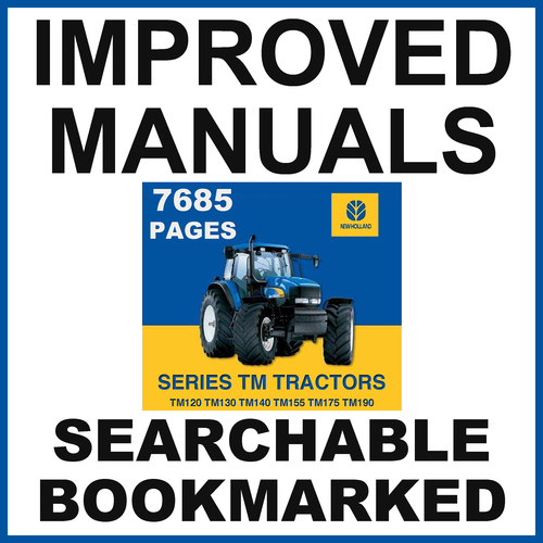 Product picture New Holland TM Series TM120 TM130 TM140 TM155 TM175 TM190 Tractors Service Workshop Manual - DOWNLOAD