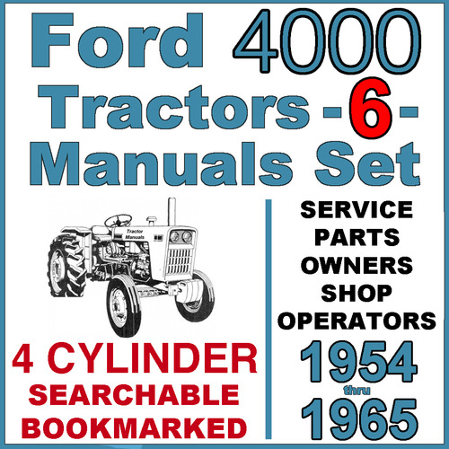 Product picture Ford 4000 Series 4 Cylinder Tractor SERVICE PARTS OWNERS -6- Manuals 1954-65 - DOWNLOAD