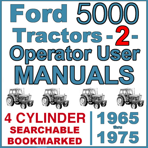 Product picture Ford 5000 4 Cylinder Tractor OWNERS & OPERATORS -2- Manuals 1965-75 - DOWNLOAD